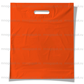 Оранжевый пакет с укрепленной вырубной ручкой