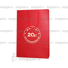 Красный пакет с логотипом
