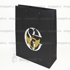 Черный крафтовый пакет с логотипом