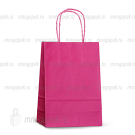 Розовый пакет из крафт-бумаги