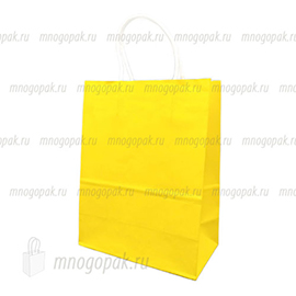 Пакет с кручеными ручками желтый