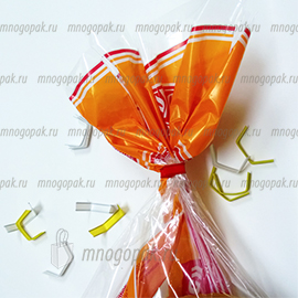 Пакет для упаковки продуктов с пластмассовой клипсой