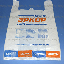 Пакет с логотипом интернет магазина Эркор