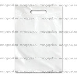Белый полиэтеленовый пакет с вырубными ручками